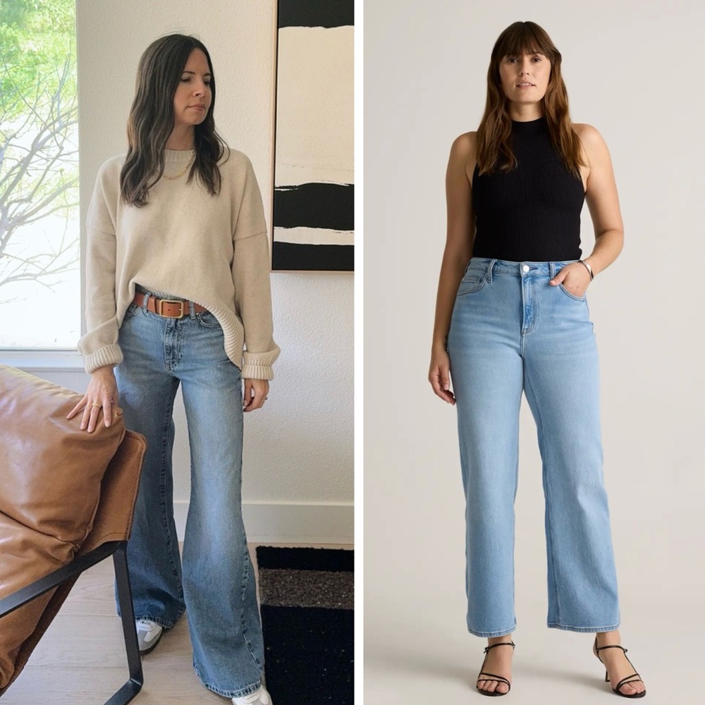 Quince Bella Stretch Relaxed Straight Jeans in Cool Blue